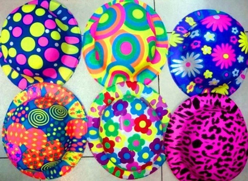 Sombrero Neón Plástico Multicolor Surtido (docena) Hora Loca