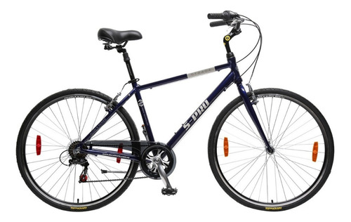 Bicicleta urbana masculina S-Pro Strada R28 7v cambios Shimano Tourney TZ50 color gris con pie de apoyo