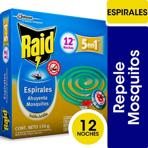 Raid Espirales Verde 5 En 1 Mosquitos 24 Cajas -288 Unidades