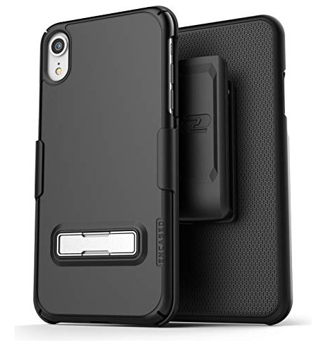 Funda Clip Para Cinturon Para iPhone XR Ultradelgada Negra