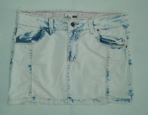 Pollera De Jean Jeans Mini Nevada Con Lycra Talle M 30