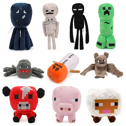 10 Pcs Juegos De Peluche De Creeper, Cerdito Bebé, Moo...