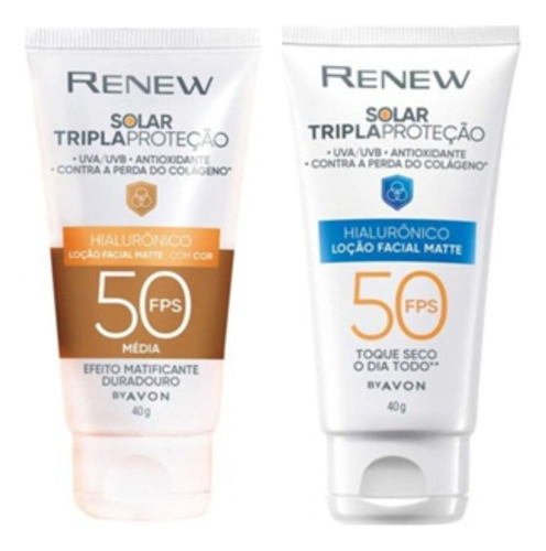 Kit Protetor Solar Renew Tripla Proteção Fps50 40g 2 Un Avon