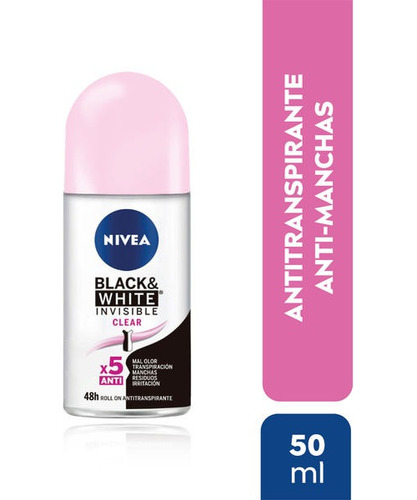 Nivea Desodorante Roll On Invisible Black & White Clear 50ml
