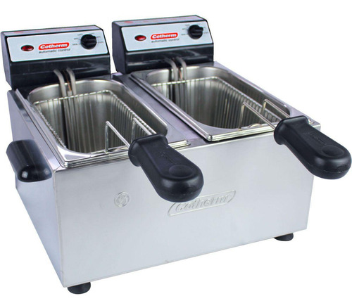 Fritadeira Eletrica Profissional Cuba Dupla Inox 2l Cada