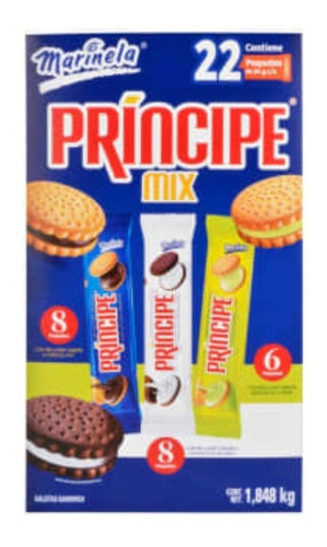 Galletas Principe Marinela® Mix Con 22 Pzas De 84 G C/u