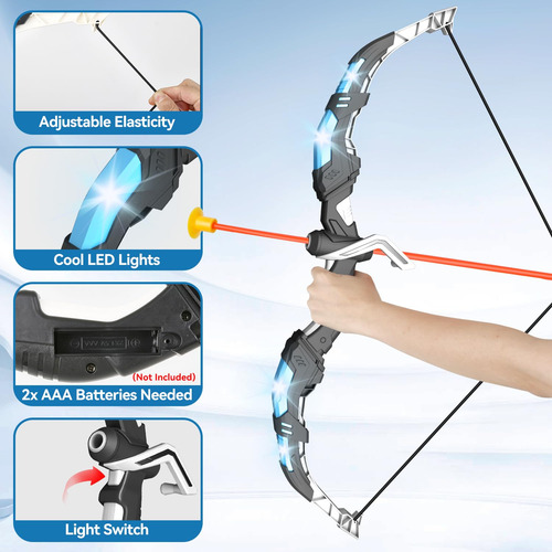 Juego De Arco Y Flecha Led Para Niños Marca Modelo 10 Flecha Azul