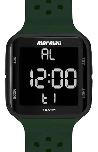 Relogio Masculino Preto Verde Digital Negativo Original+nf