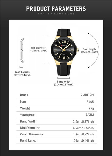 Reloj De Cuarzo Para Hombre Curren 8465 Elite Plain Business
