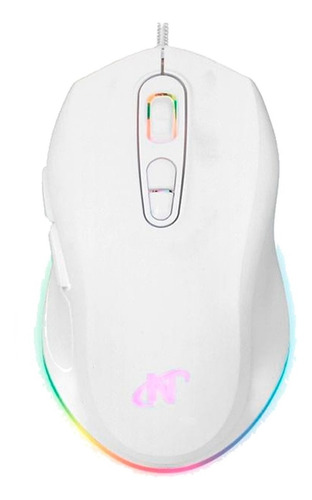 Mouse Gamer Nisuta Nsmogz7 Blanco Rgb 6400 Dpi Soft 6d color blanco