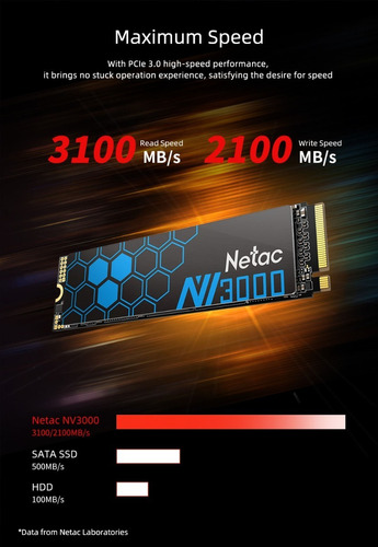 Consola de sobremesa portátil Netac NV3000 de 500 GB a 3100 MB/s Nvme SSD