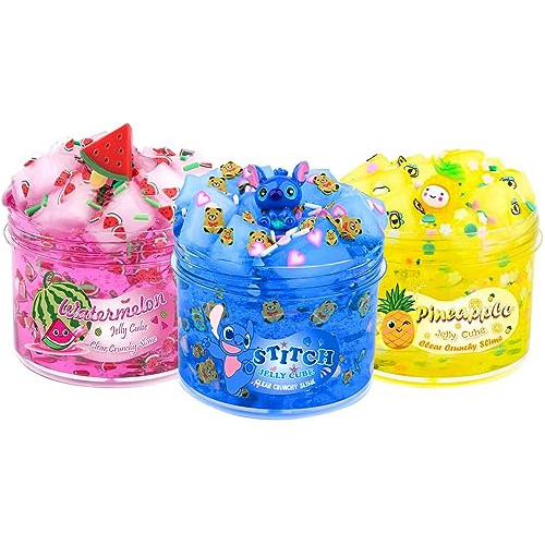 Kit De Slime Keemanman 3 Pack Jelly Cube Clear Crunchy ...