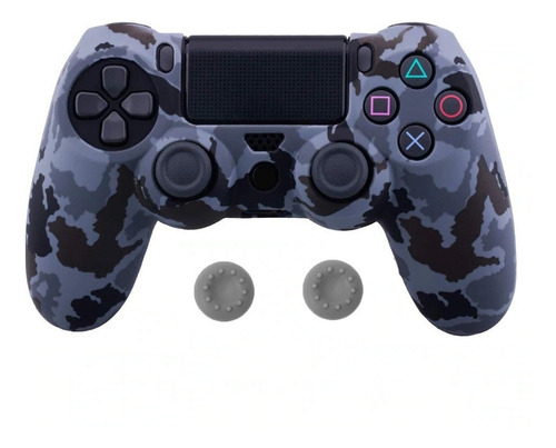 Funda Silicona Camuflaje Ps4, Dualshock, Ps4 Slim + 2 Tapas