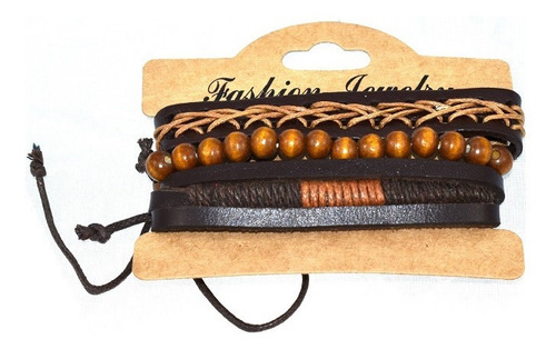 Pulsera Hombre Manilla Caballero Cuero Set X 3