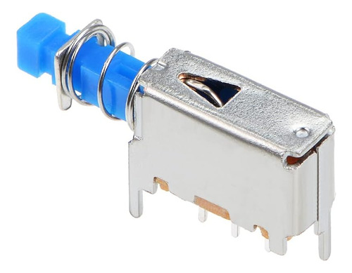 Interruptor De Botón Uxcell Push Spst 3 Pin 1 Posición Azul