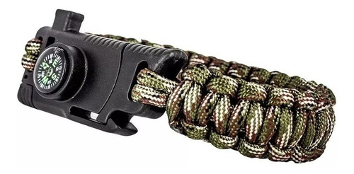 Pulsera Navaja Silbato Brujula Militar Supervivencia Camping