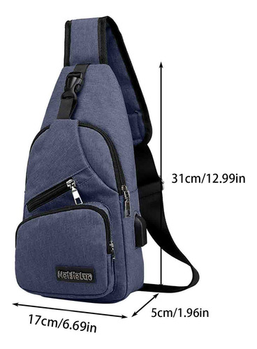 Mochila Bandolera Con Correa Y Orificio Usb Con Auriculares