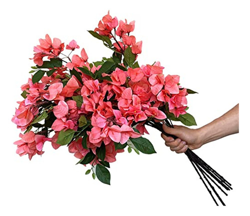 Paquete De 8 Tallos De Flores Artificiales Ramas De Buganvil