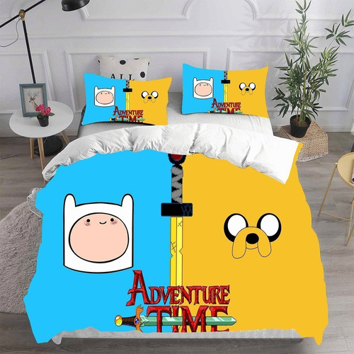 3pcs Juego De Ropa De Cama Adventure Time Funda De Almohada
