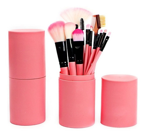 Set 12 Brochas Envase Tubular Maquillaje