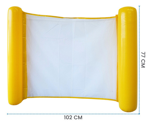 Hamaca Inflable Con Red Para Piscina, Cama Flotante De 102 Color Amarillo