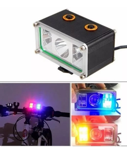 Lampara Bicicleta Recargable 3000 Lumenes + Torreta Policia