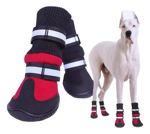 Zapatos Altos Para Perro Impermeables Antideslizantes Xs Roj