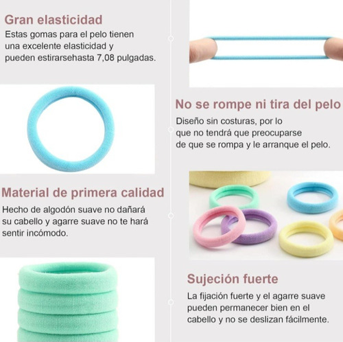Ligas Elásticas Medianas Para El Cabello 150 Pcs Negro Y Verde