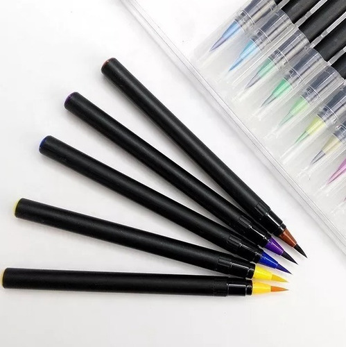 Imagen 2 de 4 de Watercolor Brush Pen X 20 Punta Pincel + Regalo!!!