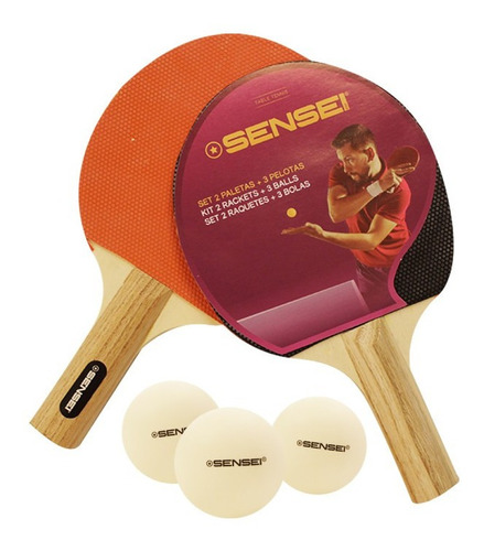 Set De Ping Pong Sensei 2 Paletas Pelotas Estación Deportes