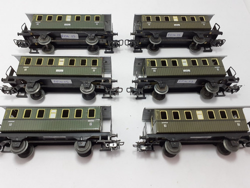 Imagen 1 de 10 de Nico 6 Antiguos Coches Pasajeros Marklin Metal H0 (fpm 05)