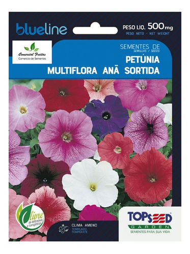 Sementes De Petunia Multiflora Ana Sortida Env. C/ 500mg