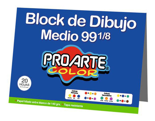 Block De Dibujo Medium 99 1/8 Proarte, 20 Hojas