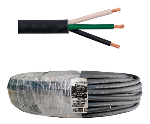 Cable Uso Rudo 3 X 16 Cobre X 40 Metros