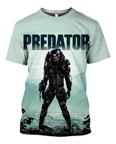 Camiseta Casual De Hombre Con Estampado 3d The Predator