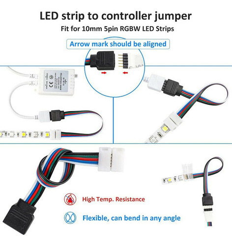 5050 Kit De Conector De Tira De Luz Led Rgb De 4 Pines Con