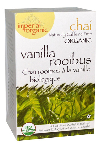 Imperial Organic 100% Organic Vanilla Rooibos Chai Tea 18 Bo
