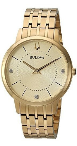 Bulova Women.s Classic 31mm Diamond Goldtone Pulsera De Acer