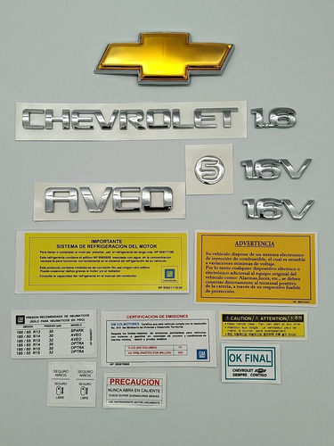 Chevrolet Aveo 5 Five Emblemas Y Calcomanias