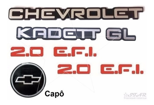Kit Emblemas Chevrolet Kadett Gl Laterais 2.0 Efi - 93 À 95