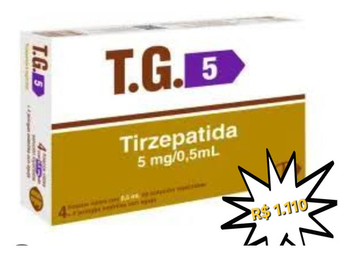 Tirz Epatida 5mg. Tratamento Para 1 Mês Cada Caixa