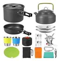 Comprar Juego De 21 Ollas Y Sartenes Antiadherentes Para Camping