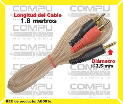 Cable Plug 3.5mm Rca Desoxigenado Ref: Aud01o Computoys Sas