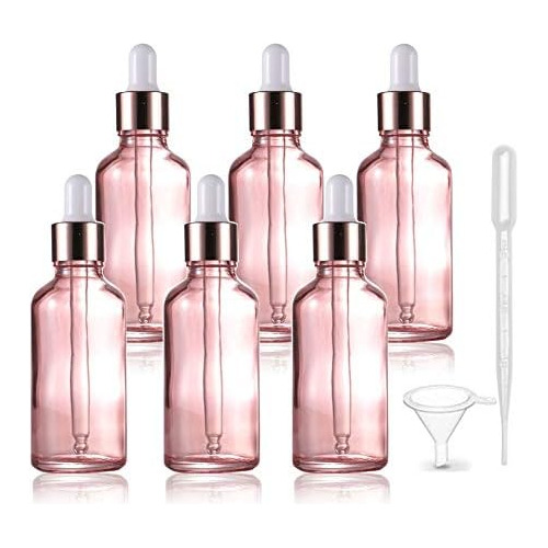 Paquete De 6 Botellas De Vidrio Rosa De 1.7 Oz Aceites ...