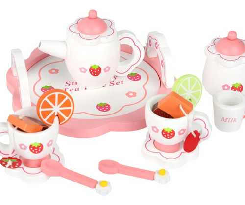 Yx19 Juego Juguetes Cocina Madera Color Blanco Limón