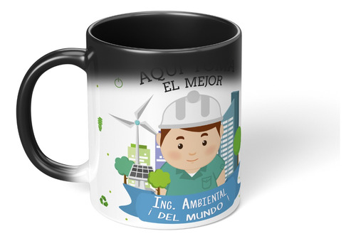 Taza Magica Cambia Color El Mejor Ingeniero Ambiental