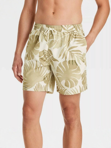 Traje De Baño Para Hombre Playa Short Bañadore Rapido Secado Dorado M