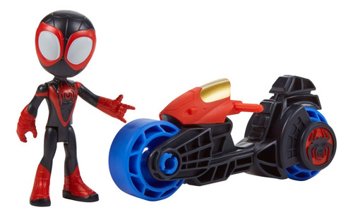 Figura Preescolar De Miles Morales Con Moto