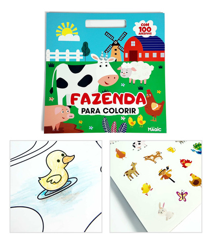 Fazenda Para Colorir - Com 100 Adesivos
