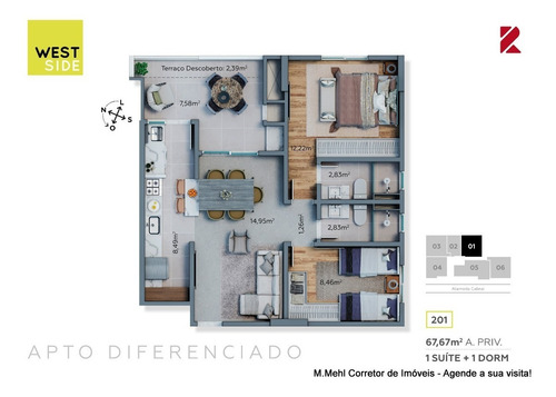 Imagem 22 de 30 de Cobertura Com 2 Dormitórios À Venda Com 185.91m² Por R$ 960.000,00 No Bairro Mercês - Curitiba / Pr - M2me-wsrc1006